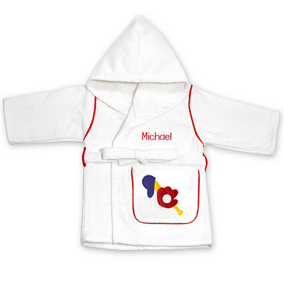 Boy's Cotton Velour Robe with Logo Choice